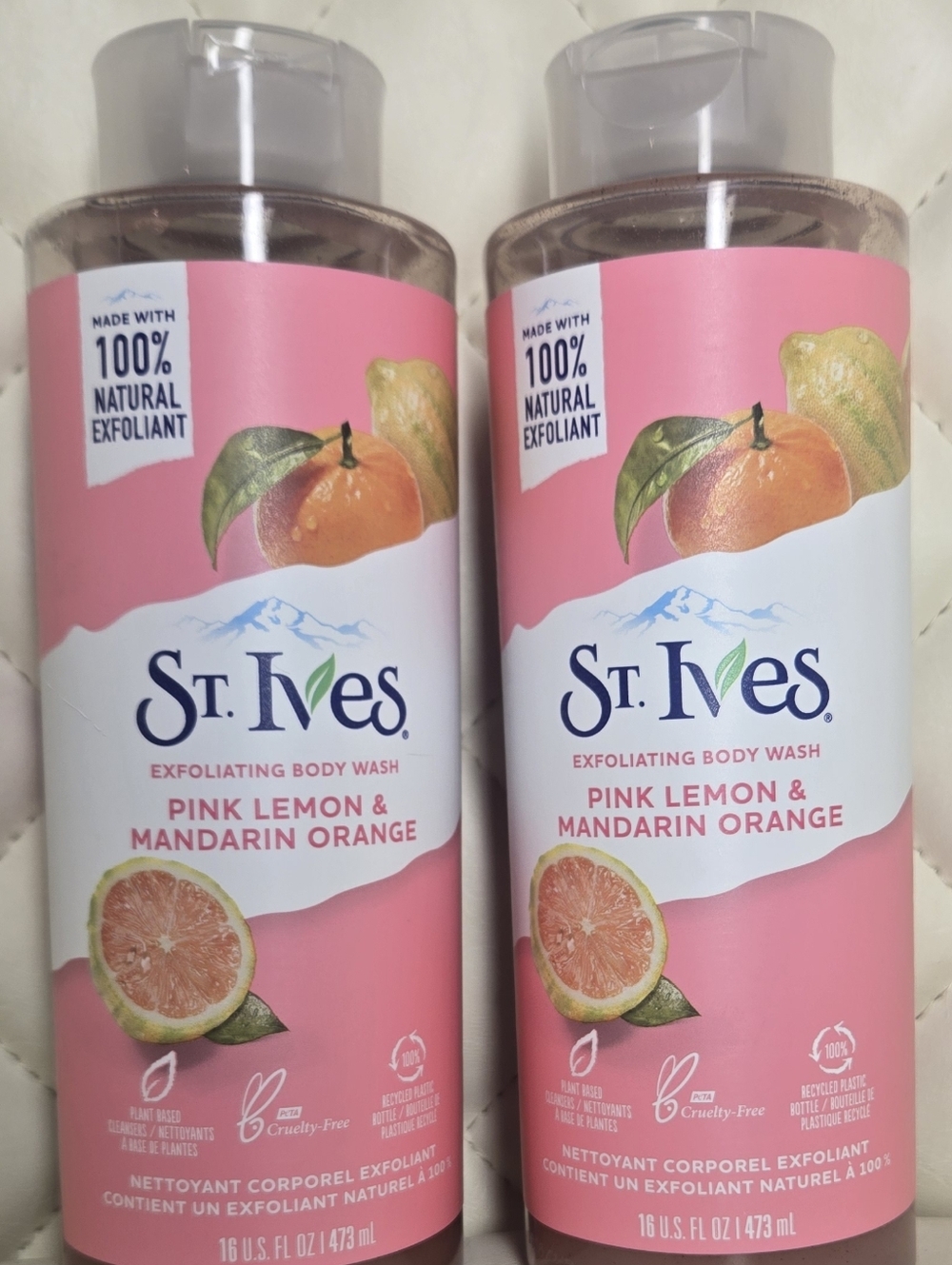 St. Ives Pink Lemon & Mandarin Orange Exfoliating Body Wash Duo 16oz